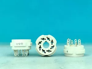 4 x Prese Tubo Octal 8 PIN CERAMICA 8 pin sovietico EL34,GZ34, 6V6, 6550 NUOVE - Foto 1 di 1