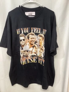Glen Powell ( If You Feel It Chase It) Black 2XL Cotton New Tags T Shirt T2 - Picture 1 of 4