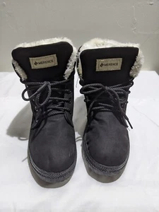 Botas negras con cordones Merence para mujer forro de piel sintética gamuza sintética talla 8,5 W/EU 41 - Imagen 1 de 7