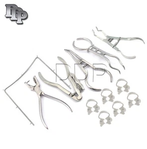 Dental Rubber Dam Instruments Kit Brinker Clamps Frame Punch Forceps Endodontics - Picture 1 of 9