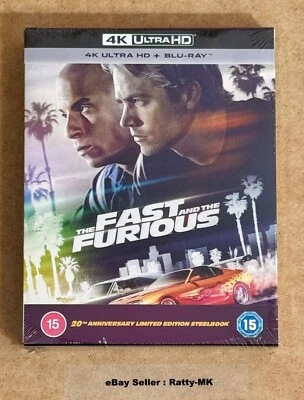 THE FAST AND THE FURIOUS - UK EXCLUSIVE 4K + BLU RAY STEELBOOK - NEW & SEALED - Image 1 of 4