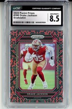 Drake Jackson rookie card 2022 Panini Prizm snakeskin RC #396 CGC 8.5 49ers