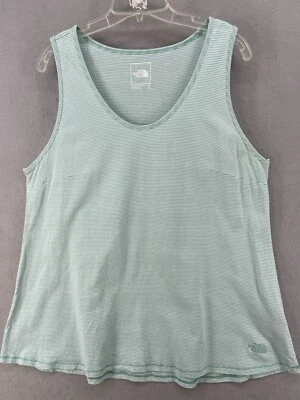 The North Face Tank Womens Sz 2X Green White Stripe Top Scoop Neck Plus - Image 1 of 4