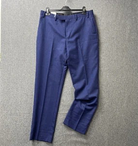 John Lewis mens birds eye trousers size 36R navy wool smart tailored fit - Picture 1 of 22