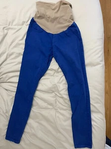 Women's Motherhood Maternity Blue Full Panel Pull On Pants Size XS - Picture 1 of 5
