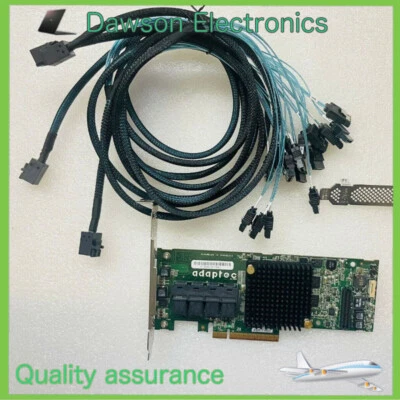 Adaptec ASR 71605 16Port  1GB HBA RAID PCIe Controller Card + 4* SATA Cables - Image 1 of 2