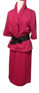 Women's Retro 60s skirt set knit cotton blend elastic waist pencil skirt size M - Picture 1 of 10