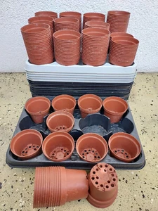 250 Pflanztöpfe Anzuchttöpfe Blumentöpfe Ø9cm + 15 Saatplatten Topfpaletten - Bild 1 von 6