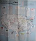 Vtg 1950'S Regional Air Map Frontier Mohawk Piedmont Ozark Trans-Texas Pacific +