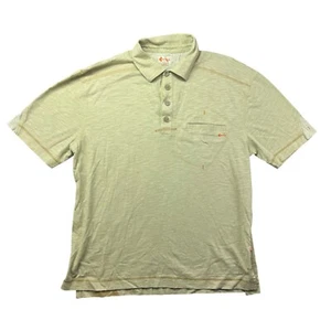 Crocs Polo Shirt Mens Medium Green Short Sleeve Cotton Outdoor Casual Pocket Top - Picture 1 of 9