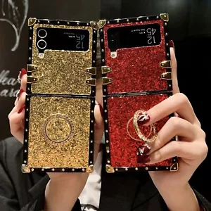 Luxury Bling Glitter Fold Case Cover For Samsung Galaxy Z Flip 6 Flip 4 5 Flip3 - Picture 1 of 17