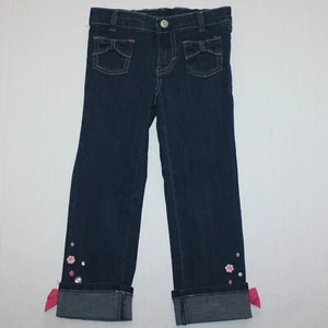 Gymboree Equestrian Club Girl's Button Cuff Blue Denim Jeans Pants in size 4 - Picture 1 of 2