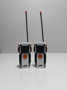 Nerf Walkie Talkie Kids Two Way Radio Handheld White Hasbro Pair Set of 2 TESTED - Picture 1 of 6