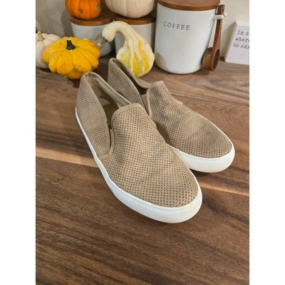 Steve Madden Perforated Suede Slip On Sneakers Tan Women Size 7.5 - Image 1 of 4