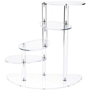 Plymor Clear Acrylic 4-Shelf Spiral Display Riser, 14" H x 14.25" W x 7" D - Picture 1 of 1
