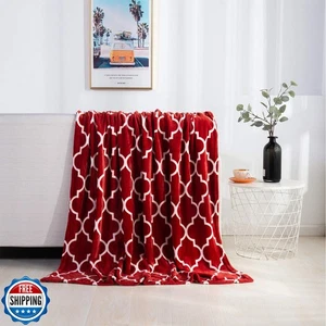 Elegant Comfort Velvet Touch Ultra Plush Christmas Holiday Printed Fleece Thr - Picture 1 of 5