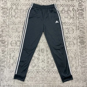 Adidas Pants Youth Kids 3-Stripes Gray Active Casual Joggers Size Large 14/16 - Picture 1 of 7