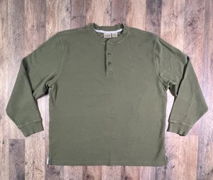 L.L. Bean Unshrinkable Mini-Waffel Henley, Langarm Reg Fit XL 187244 Grün. - Bild 1 von 10
