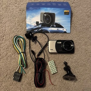 WDR Dash Cam Compact 4” Display 1080p FHD High Definition Car DVR & Rear Camera - Foto 1 di 14