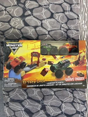 Monster Jam Launcher Playset with El Toro Loco & Grave Digger Trucks New in Box - Image 1 of 2