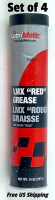 Juego de 4 cartuchos LubriMatic 11390 LMX roja de alto rendimiento 14 oz cada cartucho Foto 1 de 3