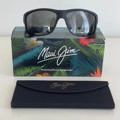 Maui Jim Southern Cross Sunglasses Black Gray Polarized MJ0815S-001 Made n Italy - Image 1 of 4