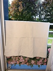 Drap ancien pur lin écru 290x160 cm – linge de maison vintage français - Foto 1 di 9