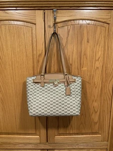 Women’s MICHAEL KORS Belted Tote Handbag. Khaki/Luggage. EUC. - Picture 1 of 6