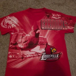 Red and White Louisville Cardinals All Over Print Men's Medium - Picture 1 of 6