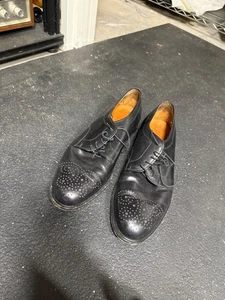 Salvatore Ferragamo Studio Men Sz 11D Black Leather Lace Up Oxford - Picture 1 of 5