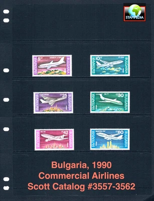 Valor Scott de $2,55 - Aviones Bulgaria 1990 aerolíneas de pasajeros CV MNH NH UMM Foto 1 de 4