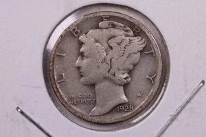 1928-D Mercury Silver Dime., Very Good., Store #19905 - Picture 1 of 8