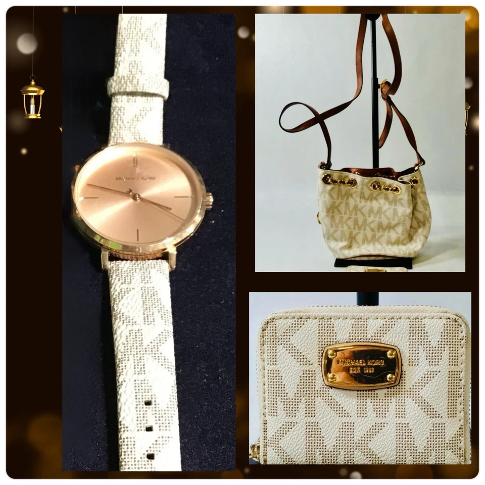 Relógio Michael Kors Jane, carteira branca assinatura e bolsa Brynn - Imagem 1 de 4