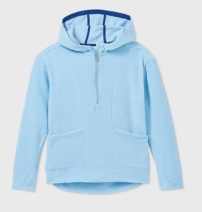 All In Motion Mädchen Fleece 1/4 Zip Sweatshirt Neu Blau Weich Pullover Oberteil M - Bild 1 von 2