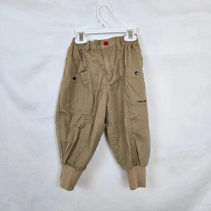 Gymboree Rainbow Tag Junge hellbraun Druckknopf elastischer Bund Cargohose Small Vintage 90er - Bild 1 von 8