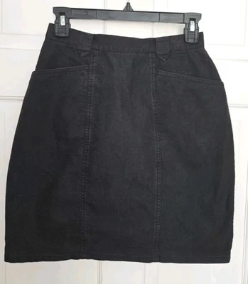 Falda corta lápiz bolsillo elástico piqué algodón negro THE TERRITORY ADVANCE 4 Foto 1 de 4