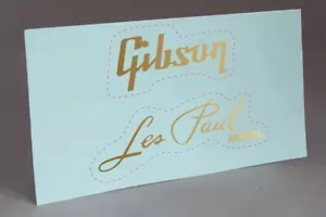 VORGESCHNITTENER GIBSON LES PAUL GOLD WASSERSCHIEBEAUFKLEBER für GITARRENKOPFPLATTE - Bild 1 von 7