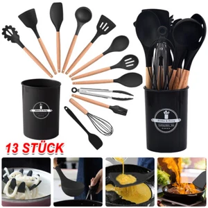 13pcs Küchenhelfer Set Silikon Küchenutensilien Set Kochgeschirr Löffel Besteck - Bild 1 von 16
