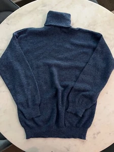 $4,600 MSRP Brunello Cucinelli Men's Blue Turtleneck Size M/L - Picture 1 of 9