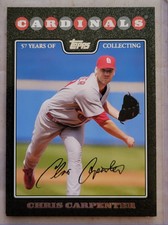 Chris Carpenter St. Louis Cardinals 2008 Topps Black Border #630 Serial #41/57