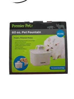 Premier Pet 60 Ounce Water Fountain for Small Dogs Cats + Replacement Filters - Image 1 of 2