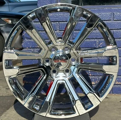 RUEDAS 28” G10 FR72 CROMADAS NEUMÁTICOS Escalade Sierra Yukon Silverado Tahoe Suburban Foto 1 de 4