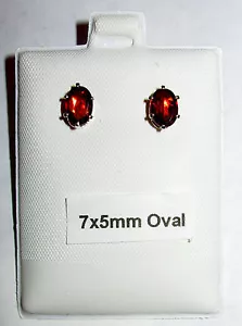 ORECCHINI GRANATO 100% NATURALE ROSSO FUOCO ESTRATTI 7x5MM GEMME! ORECCHINI MADE IN USA - Foto 1 di 4