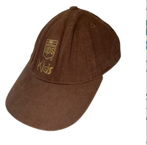 Vintage UPS Trucker Hat Made in USA Brown Kids Boy Girl Sz 4 - 6 ??? Elastic  - Picture 1 of 7