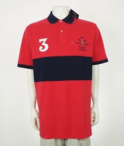 New Polo Ralph Lauren Red Blend Cotton Rugby Polo Shirt Mens LT