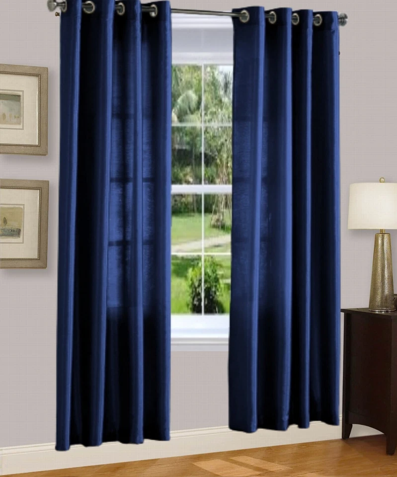 Light filtering semi sheer curtain same color both sides seen through 2 panels - Image 1 of 1