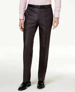 Kenneth Cole Men's Gunmetal Ready Flex Basketweave Suit Pants 33 x 32 ymy0225a - Picture 1 of 2