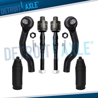 6pc Inner & Outer Tie Rod Ends Rack Boots for Nissan Frontier Pathfinder Xterra - Image 1 of 4