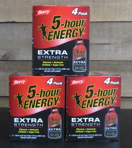 5-hour ENERGY Shot, Extra Strength, Berry, 1.93 oz, 3 BOXES - 4 EACH - EXP 8/25 - Picture 1 of 1