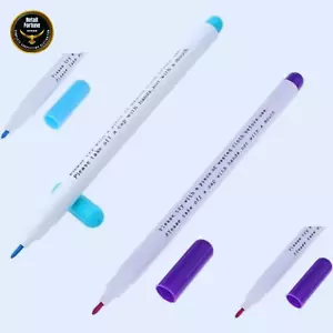 Premium Air/Water Erasable Purple Blue Fabric Marker Pen 2mm Auto-Vanishing Pens - Picture 1 of 2